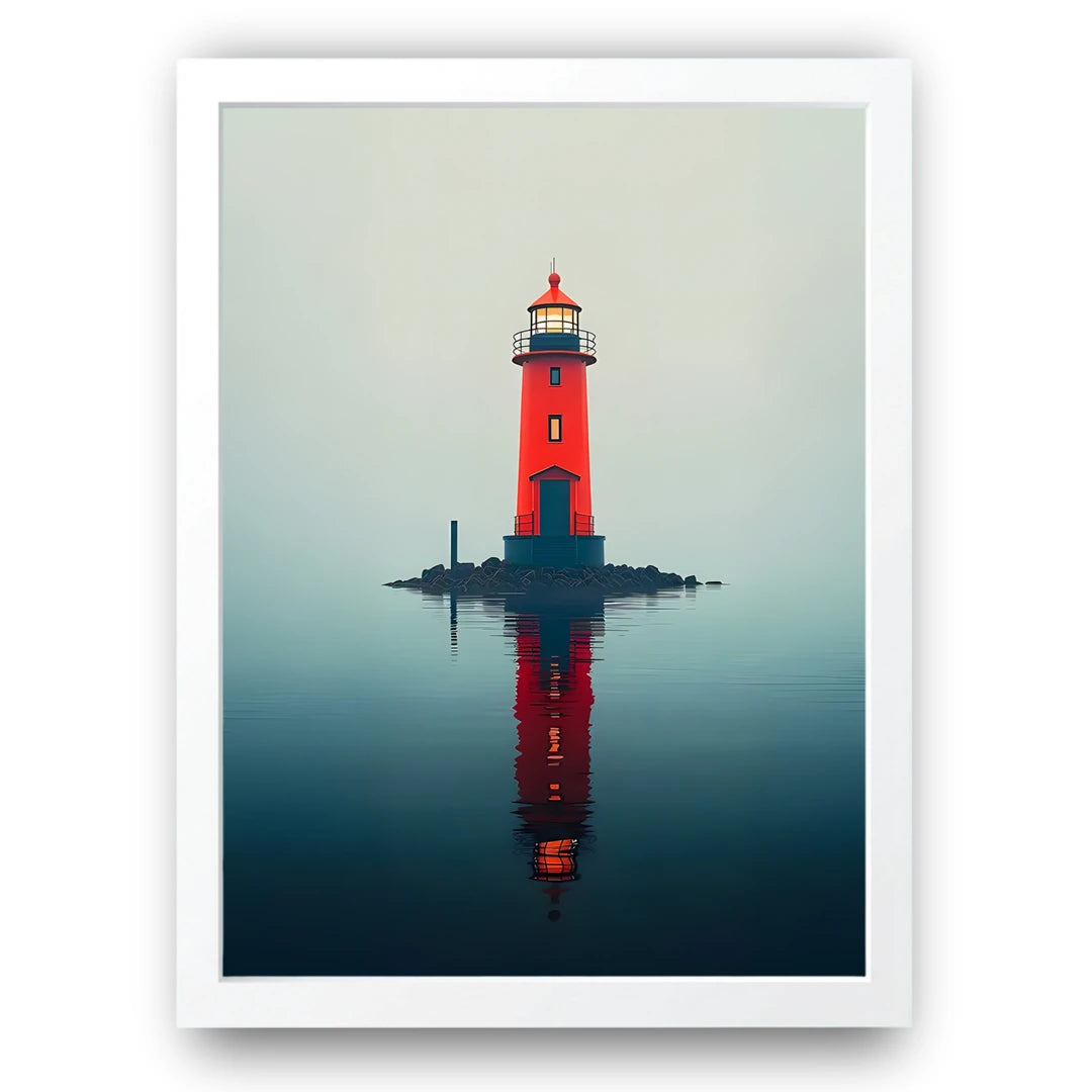 Beacon Of Serenity art poster in white frame