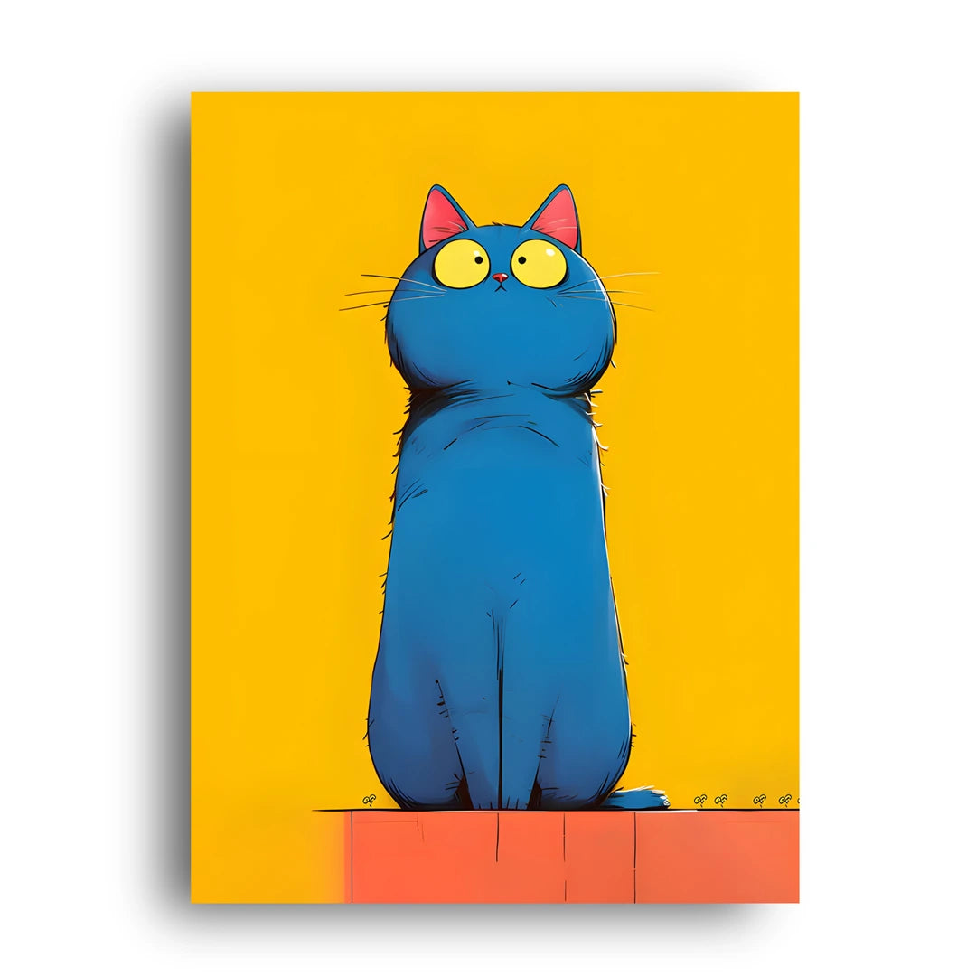 Blue Cat animal poster unframed 350gsm paper