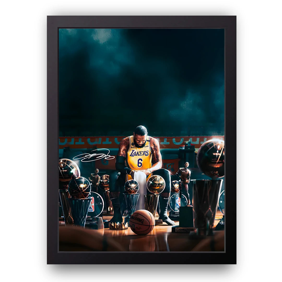 Lakers Six sport poster in black frame