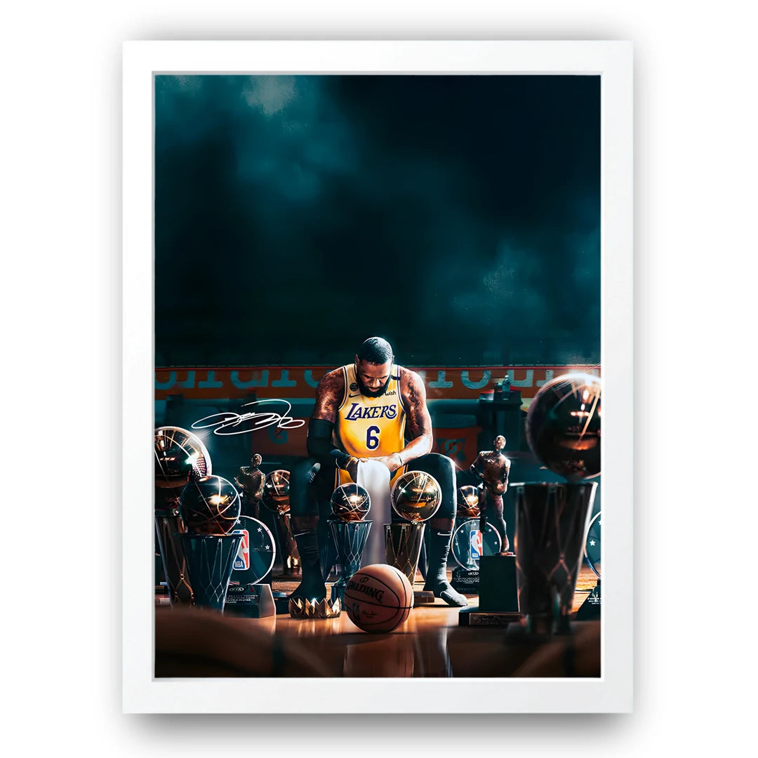 Lakers Six sport poster in white frame
