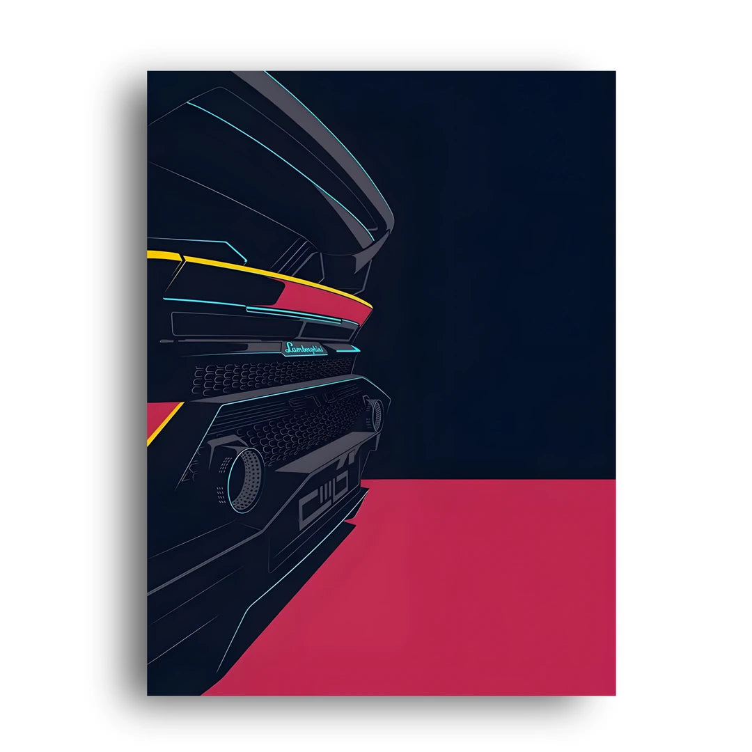 Countach Lines car poster unframed 350gsm paper
