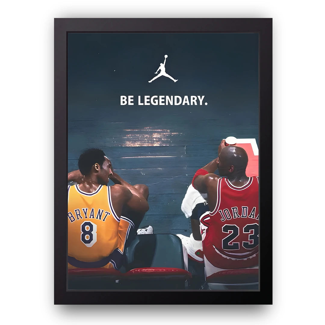 Be Legendary sport poster in black frame