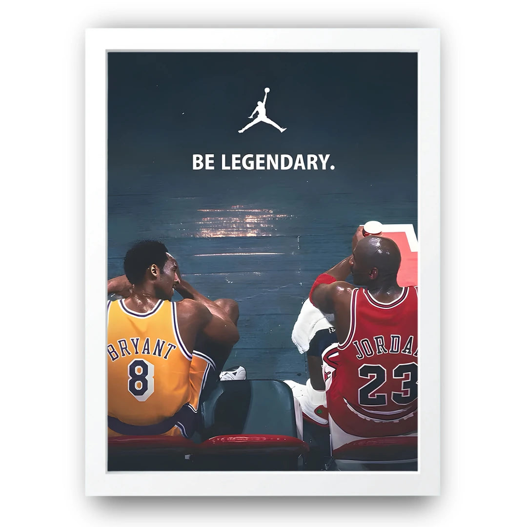 Be Legendary sport poster in white frame