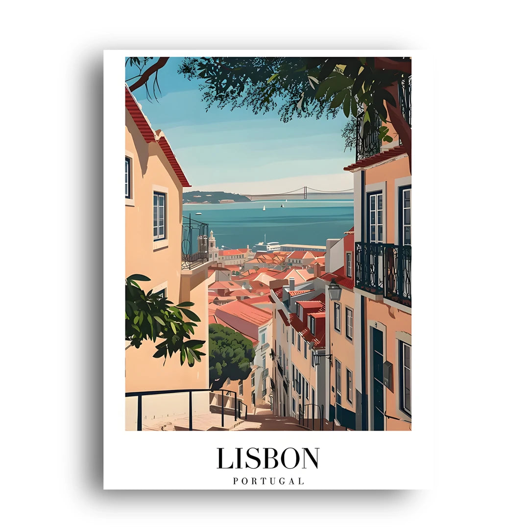 Lisbon travel poster unframed 350gsm paper
