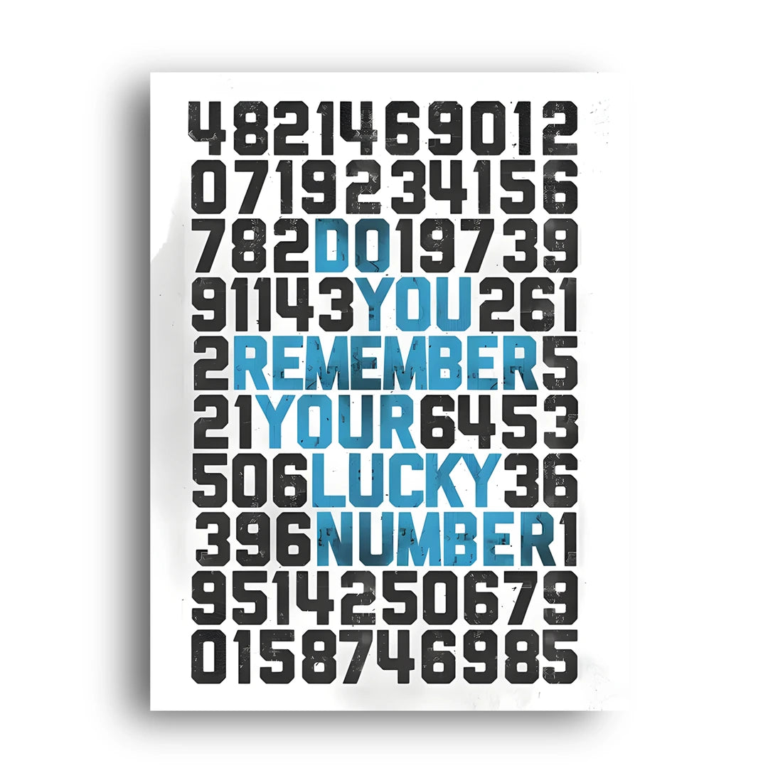 Lucky Number quote poster unframed 350gsm paper