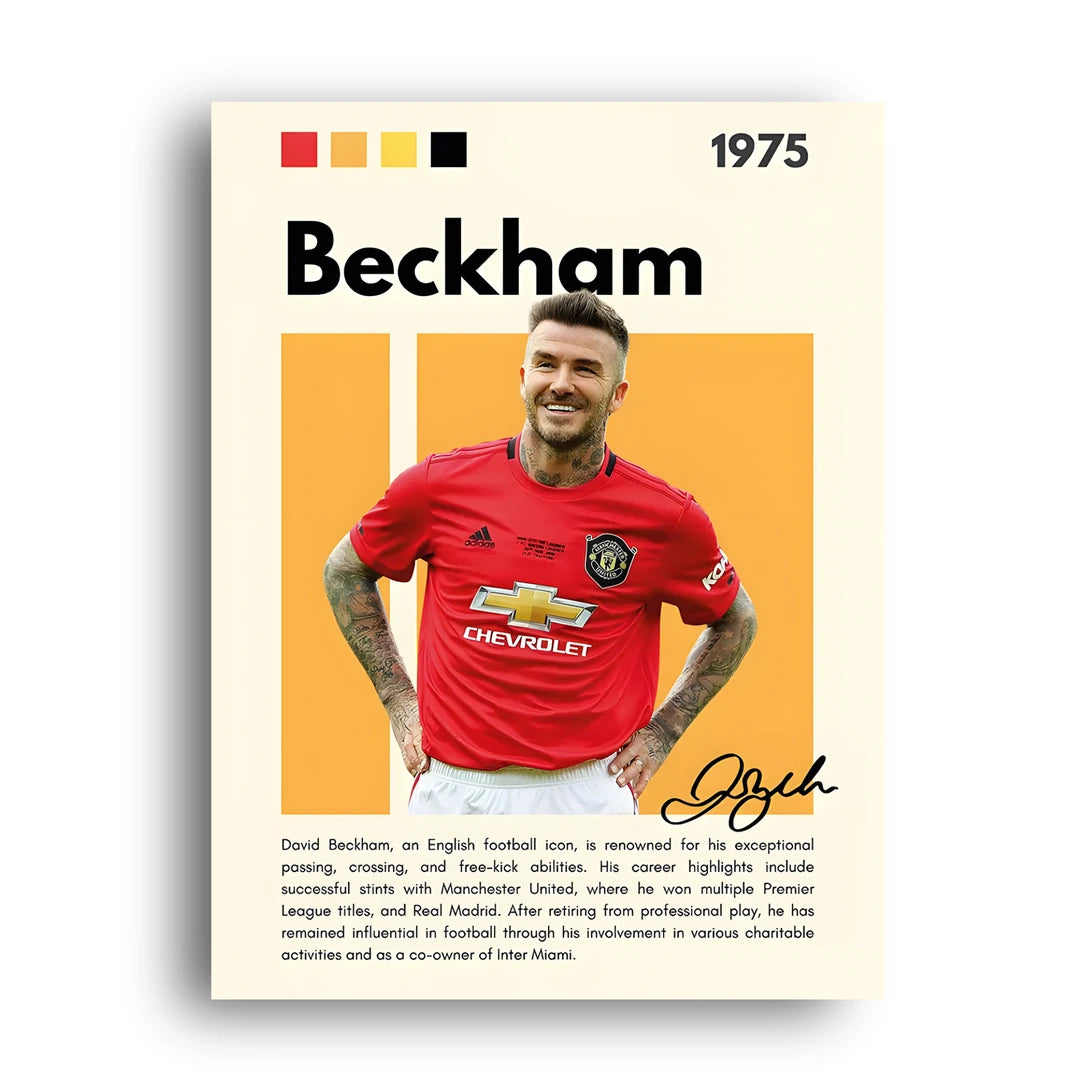 Beckham football poster unframed 350gsm paper