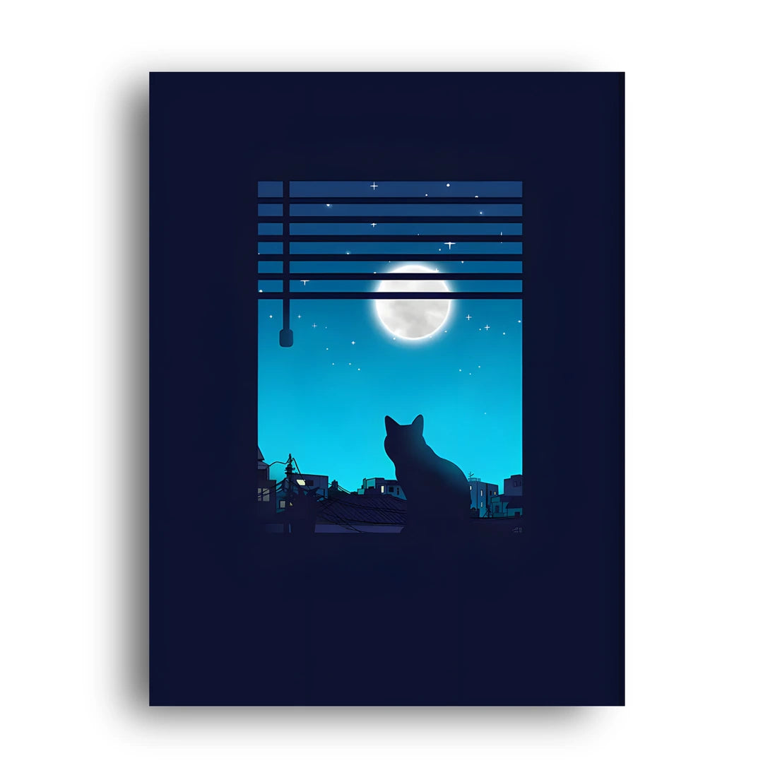 Cat At The Window animal poster unframed 350gsm paper