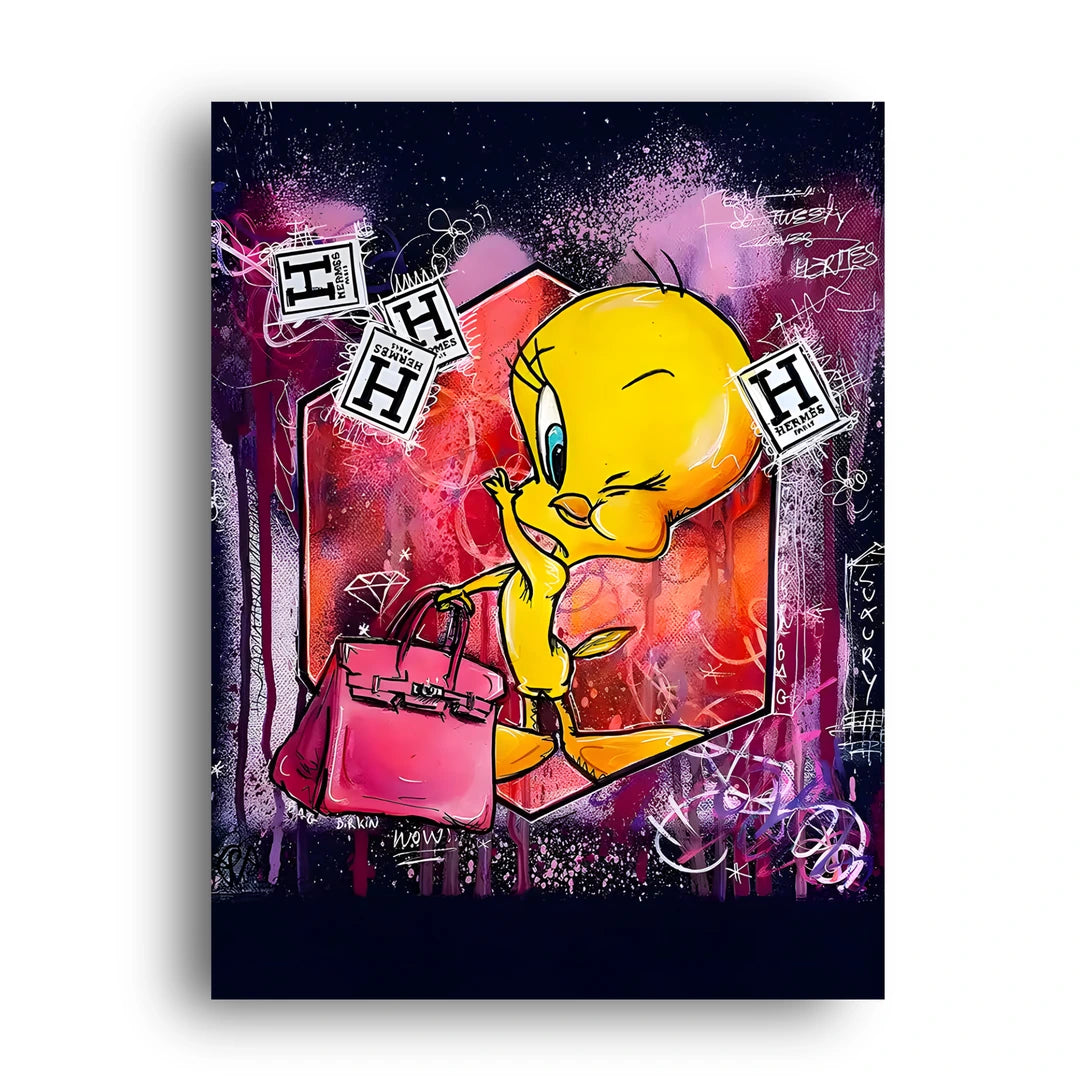 Bird With A Bag cartoon poster unframed 350gsm paper