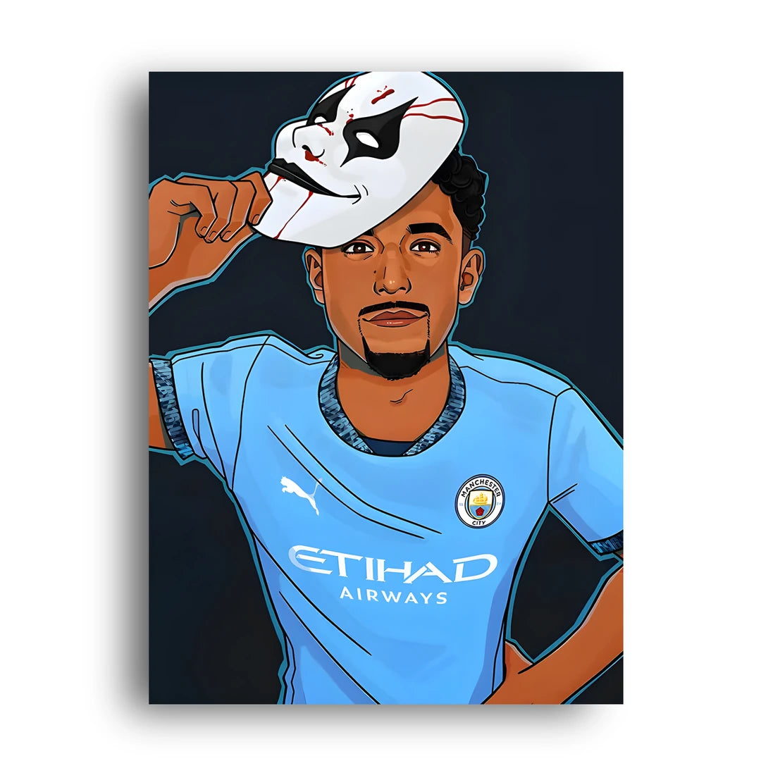 Masked Celebration football poster unframed 350gsm paper