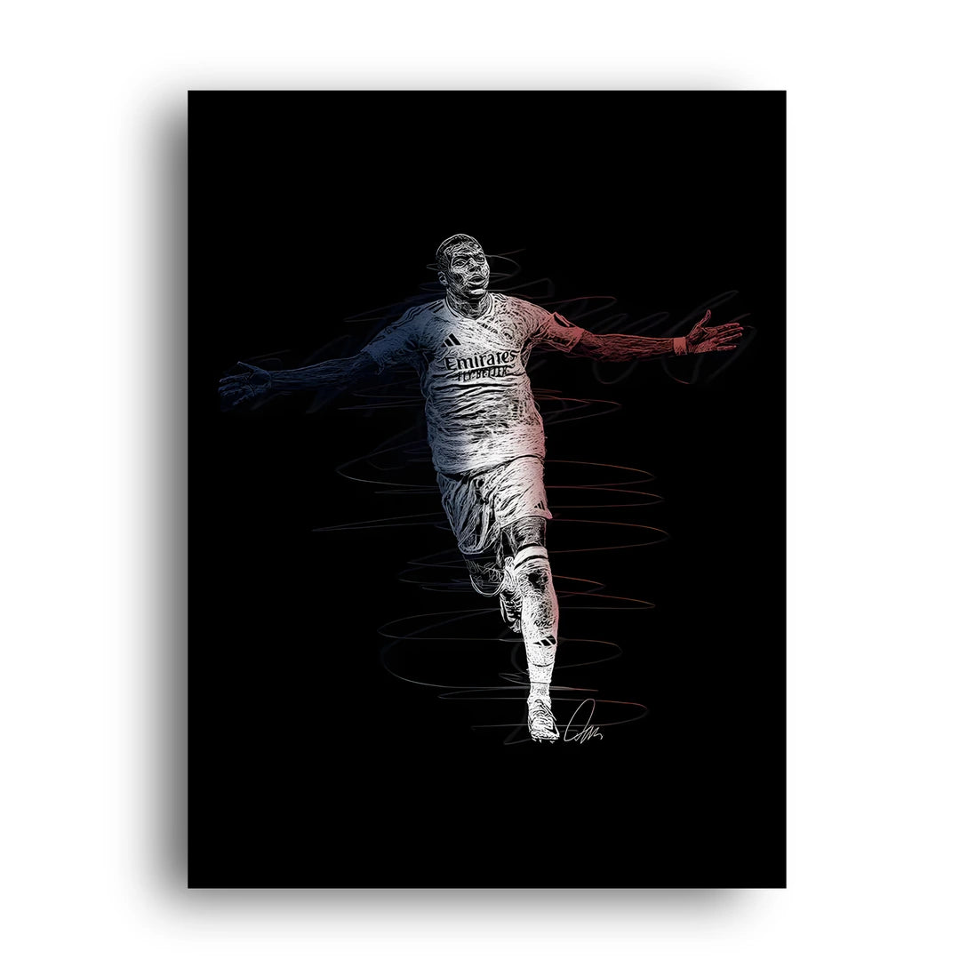 Madrid White Scribble football legend poster unframed 350gsm paper