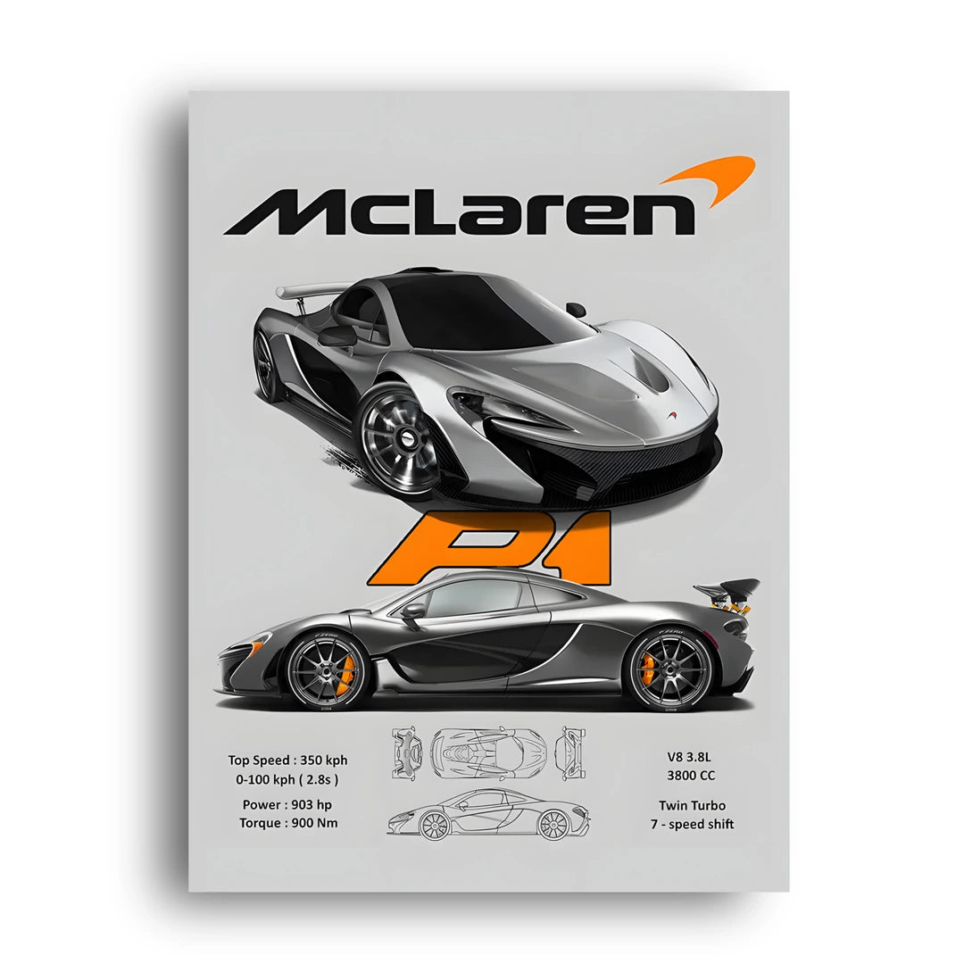 P1 Spec Sheet car poster unframed 350gsm paper