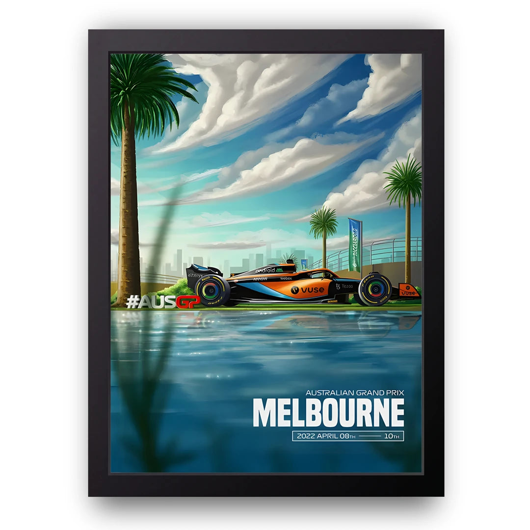 Australian Grand Prix sport poster in black frame