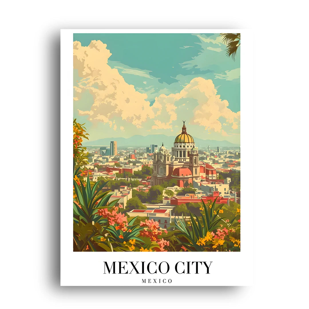 Mexico City travel poster unframed 350gsm paper