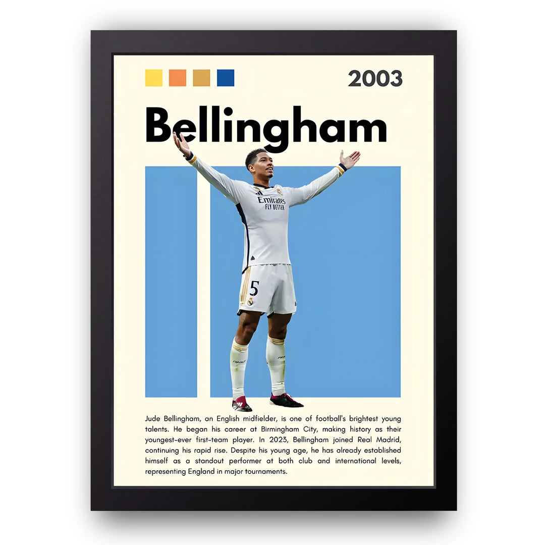 Bellingham football poster in black frame
