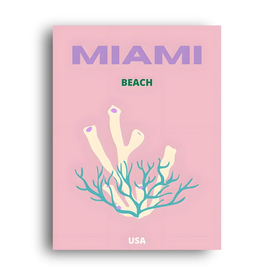 Miami Beach travel poster unframed 350gsm paper