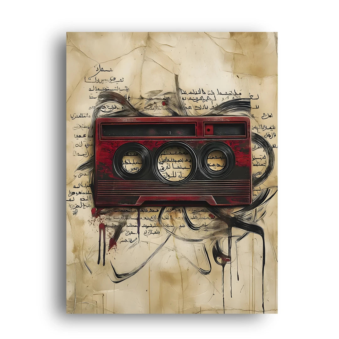 Radio On Parchment retro poster unframed 350gsm paper