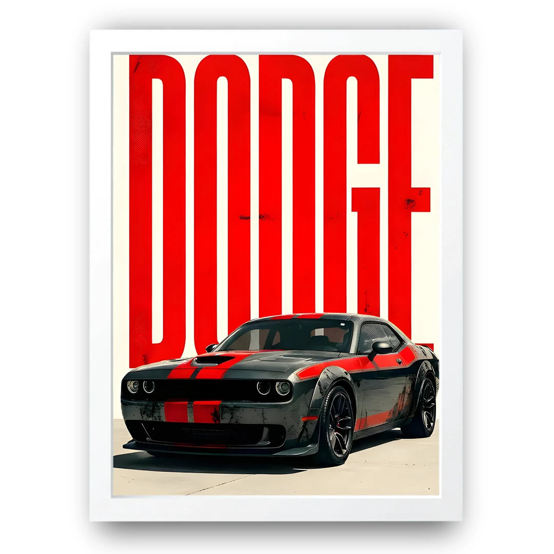 Blacktop Brute car poster in white frame