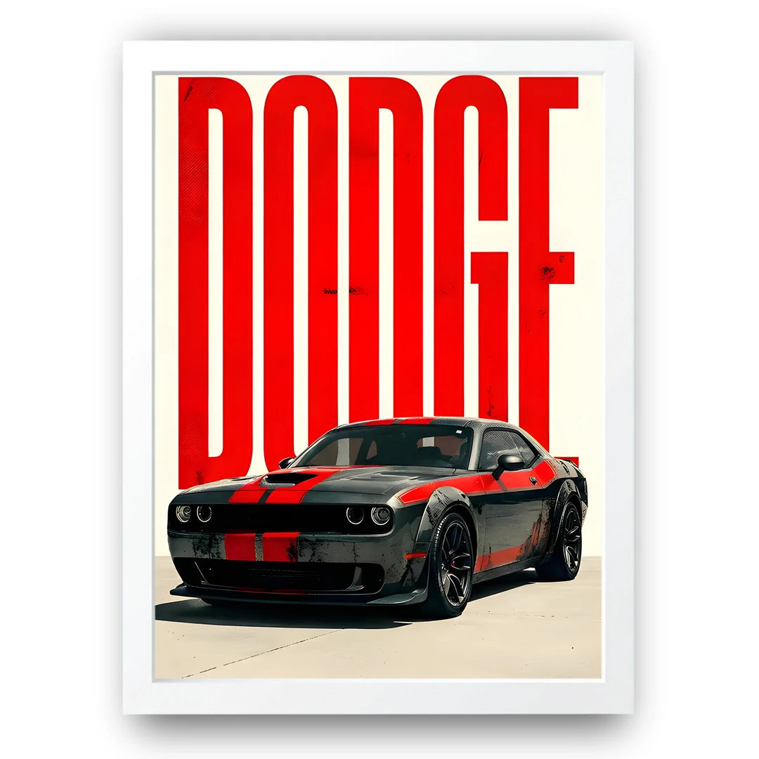 Blacktop Brute car poster in white frame
