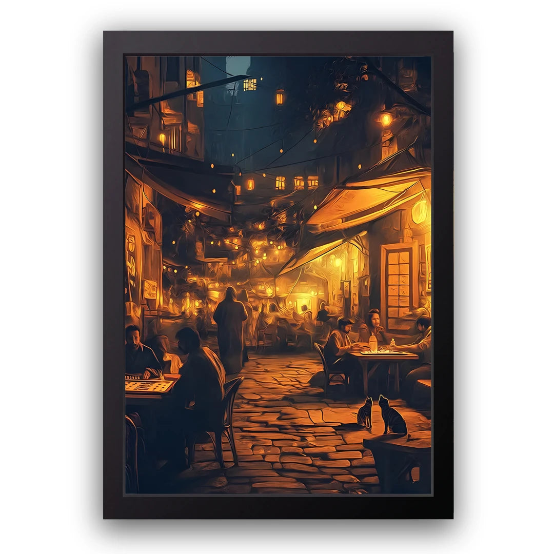 Cairo Nights art poster in black frame