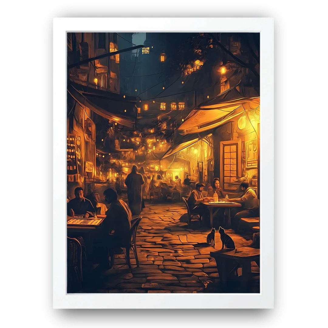 Cairo Nights art poster in white frame