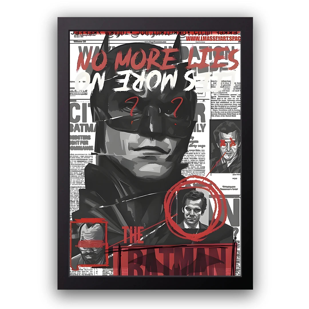 Gotham Headlines superhero movie poster in black frame