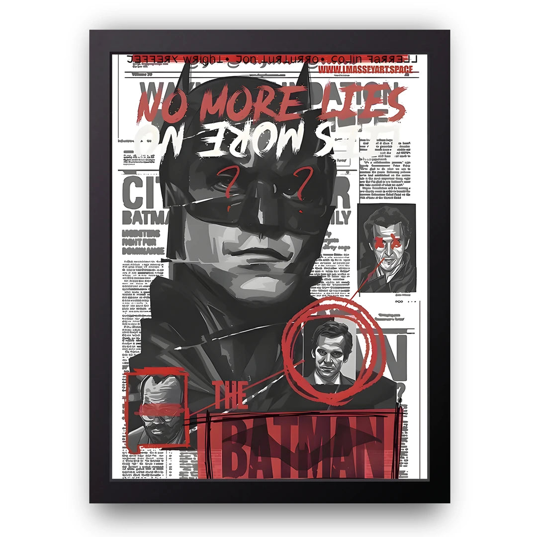 Gotham Headlines superhero movie poster in black frame
