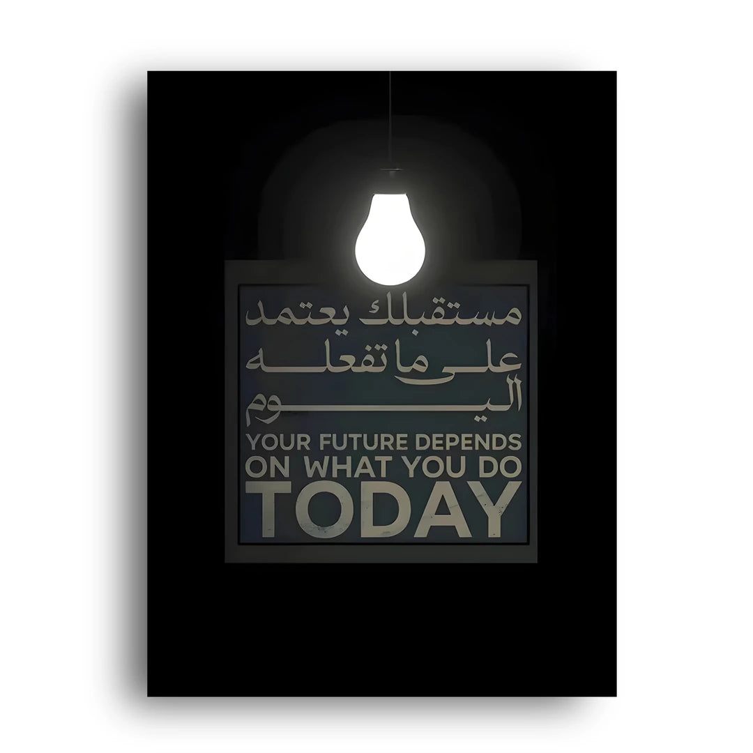 Your Future Depends On Today quote poster unframed 350gsm paper