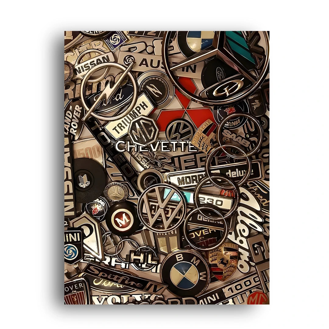 Badge Wall car badges poster unframed 350gsm paper