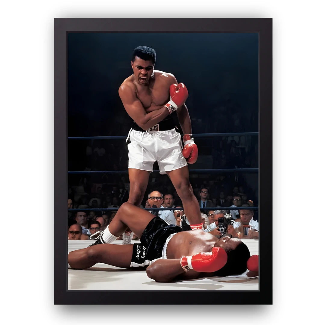 The Knockout boxing poster in black frame