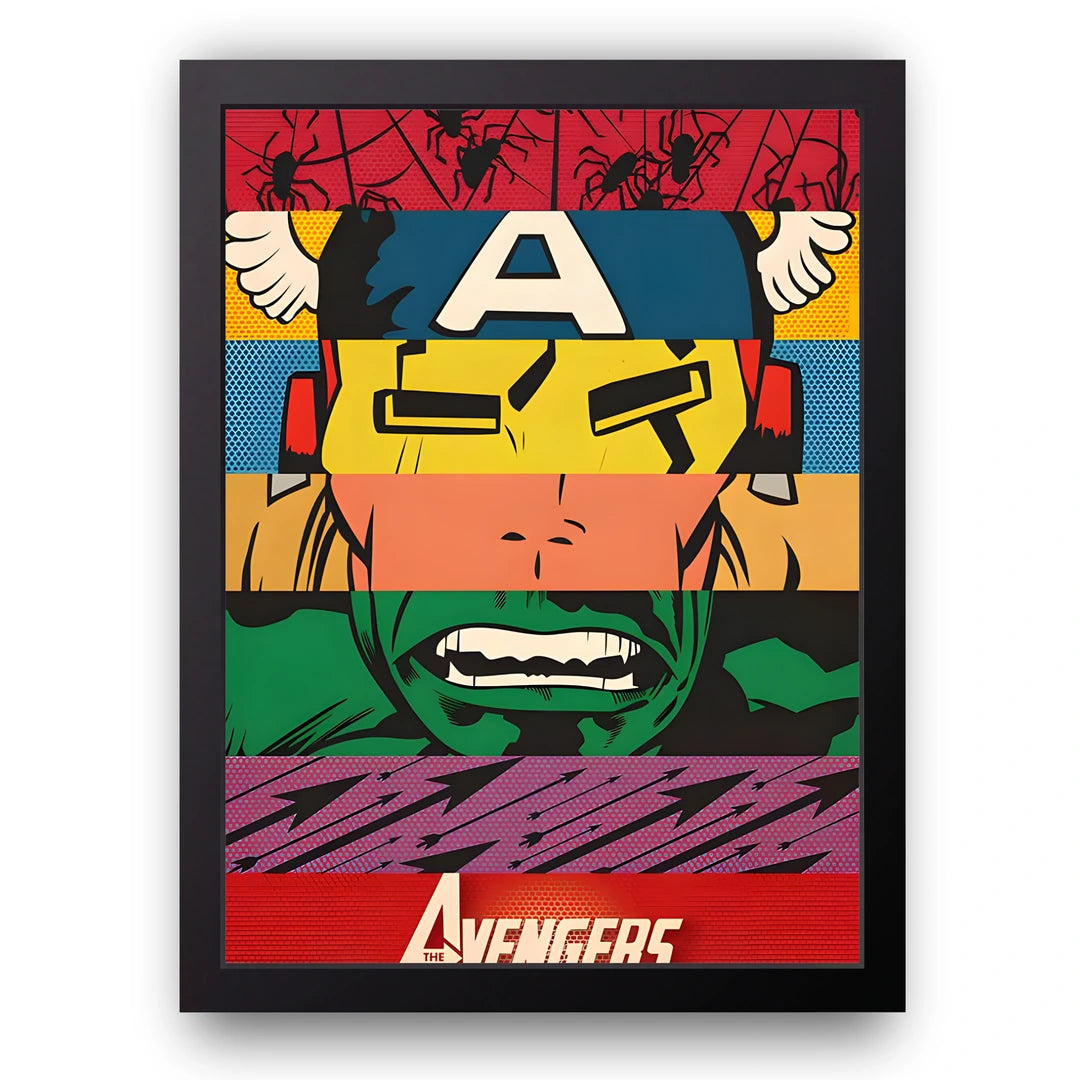 Hero Pop superhero poster in black frame