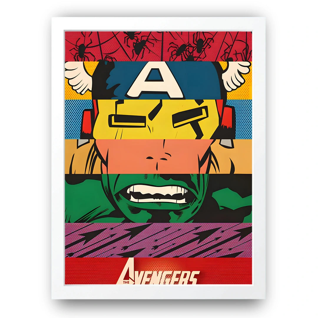 Hero Pop superhero poster in white frame