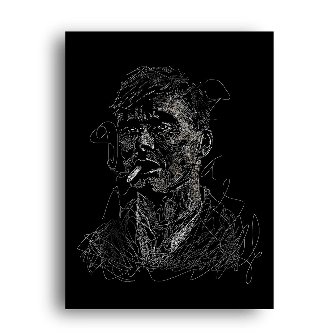 One Line Smoke line art poster unframed 350gsm paper