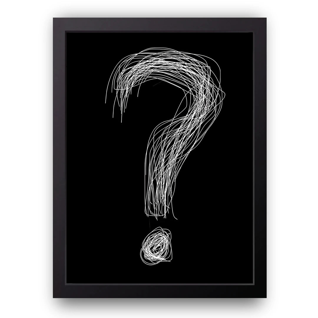 The Question art poster in black frame
