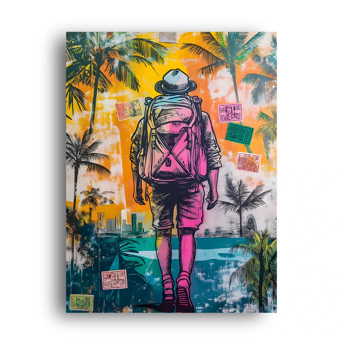 Wanderer travel art poster unframed 350gsm paper
