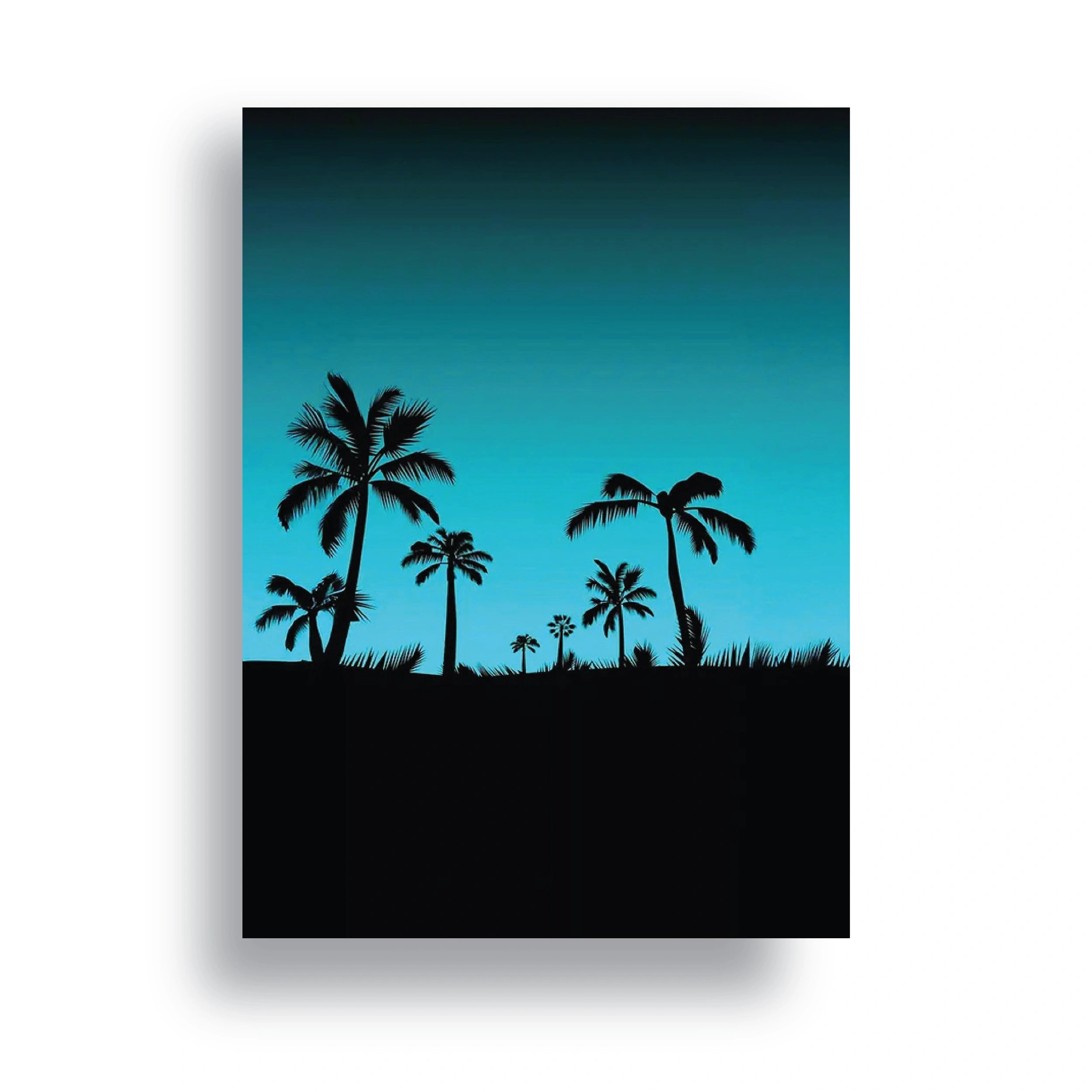 Teal Palm Silhouette