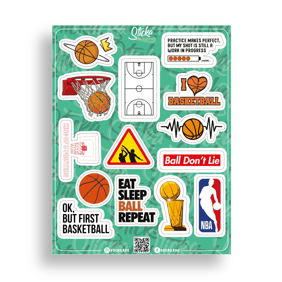Sticker Note Designs Basketball BASKETBALL STICKER SHEET