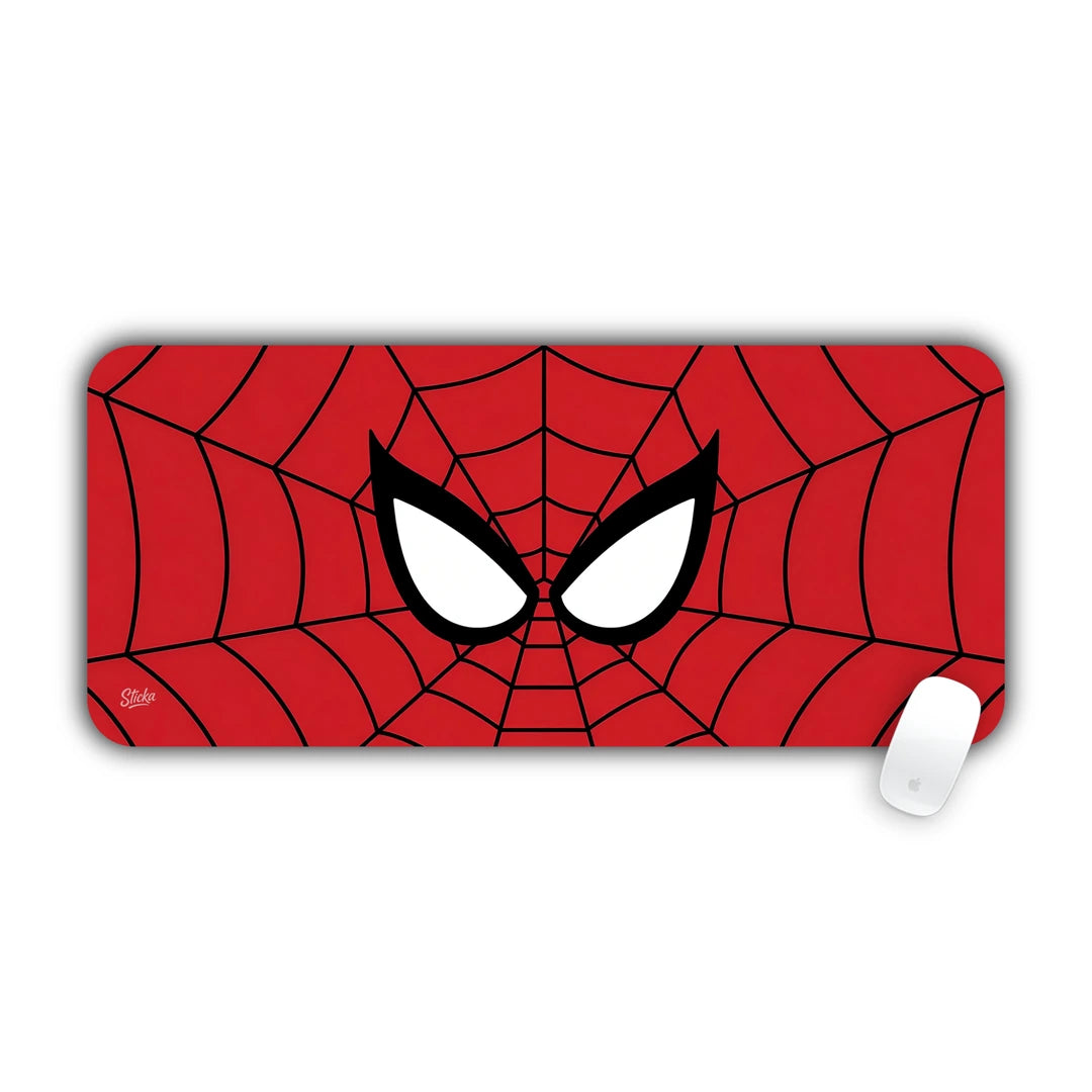 Spider-Man red web mask eyes design desk pad 70x30
