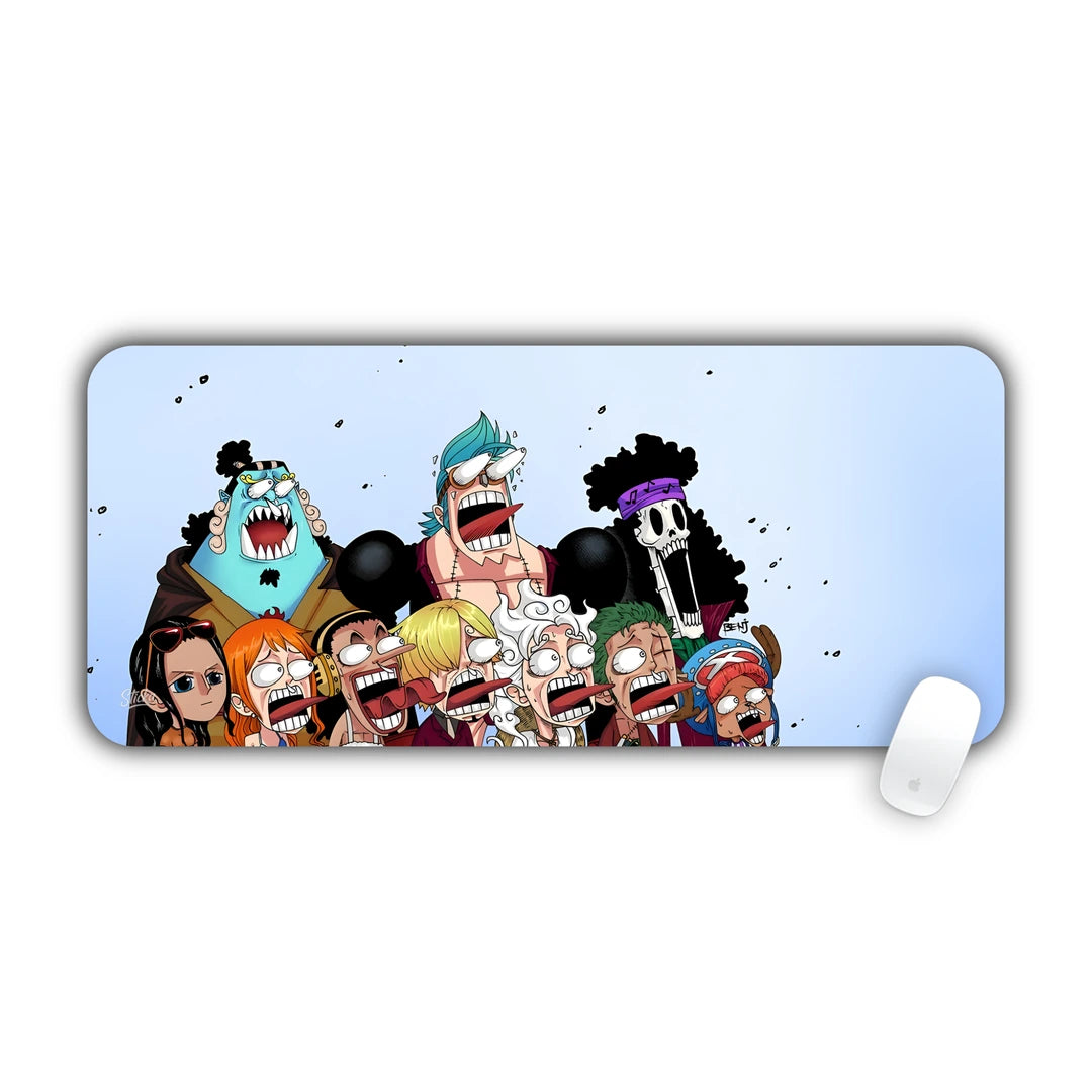 One Piece Straw Hat Pirates shocked and screaming funny expressions desk pad 70x30