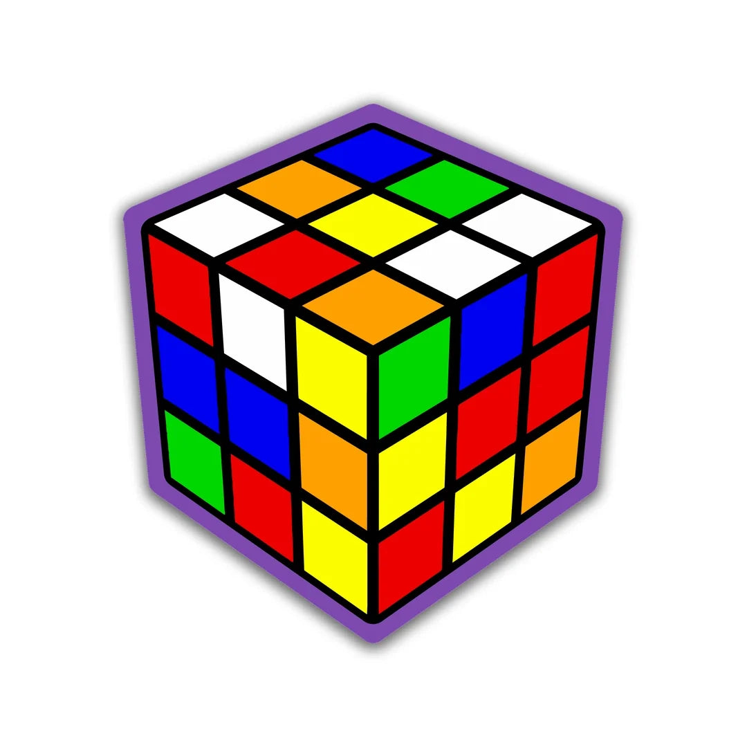 Colourful puzzle cube sticker