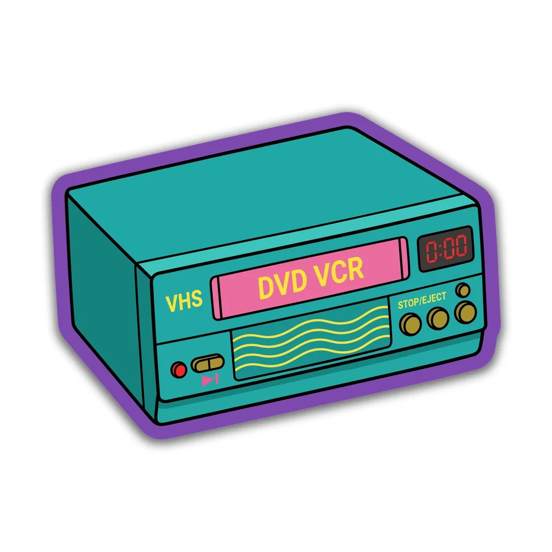 Retro VHS video player sticker