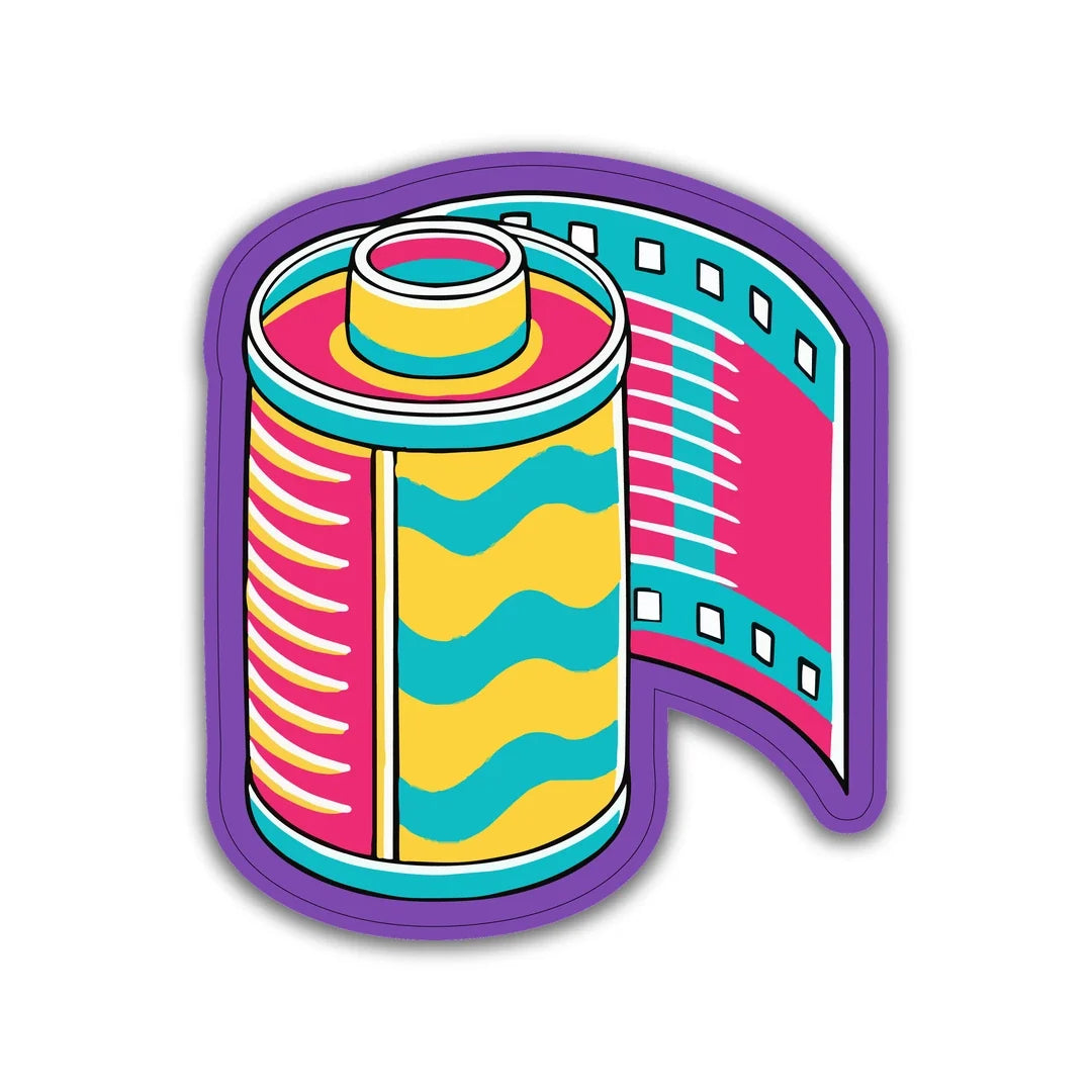 35mm camera film roll sticker