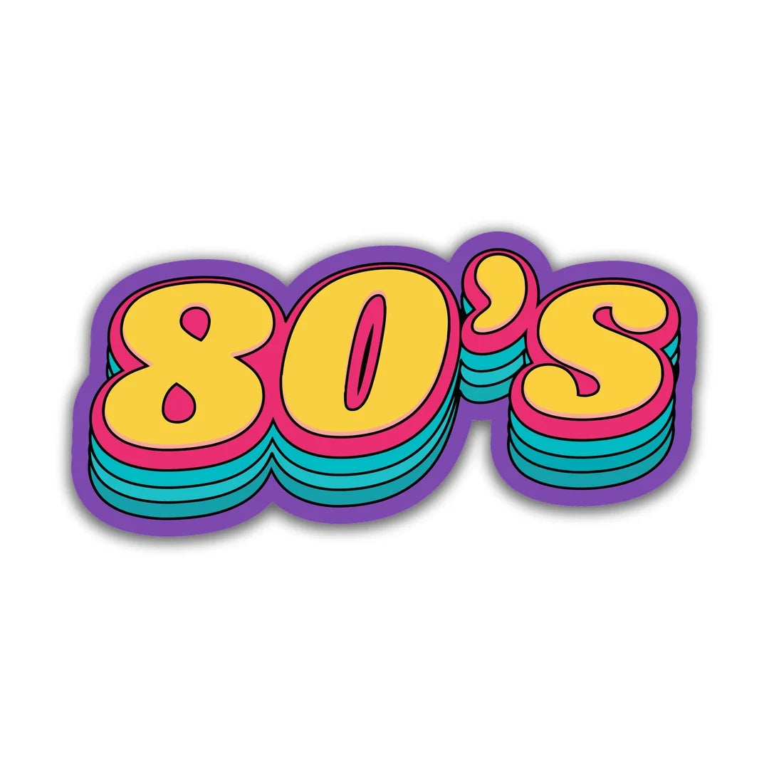 80's retro lettering sticker