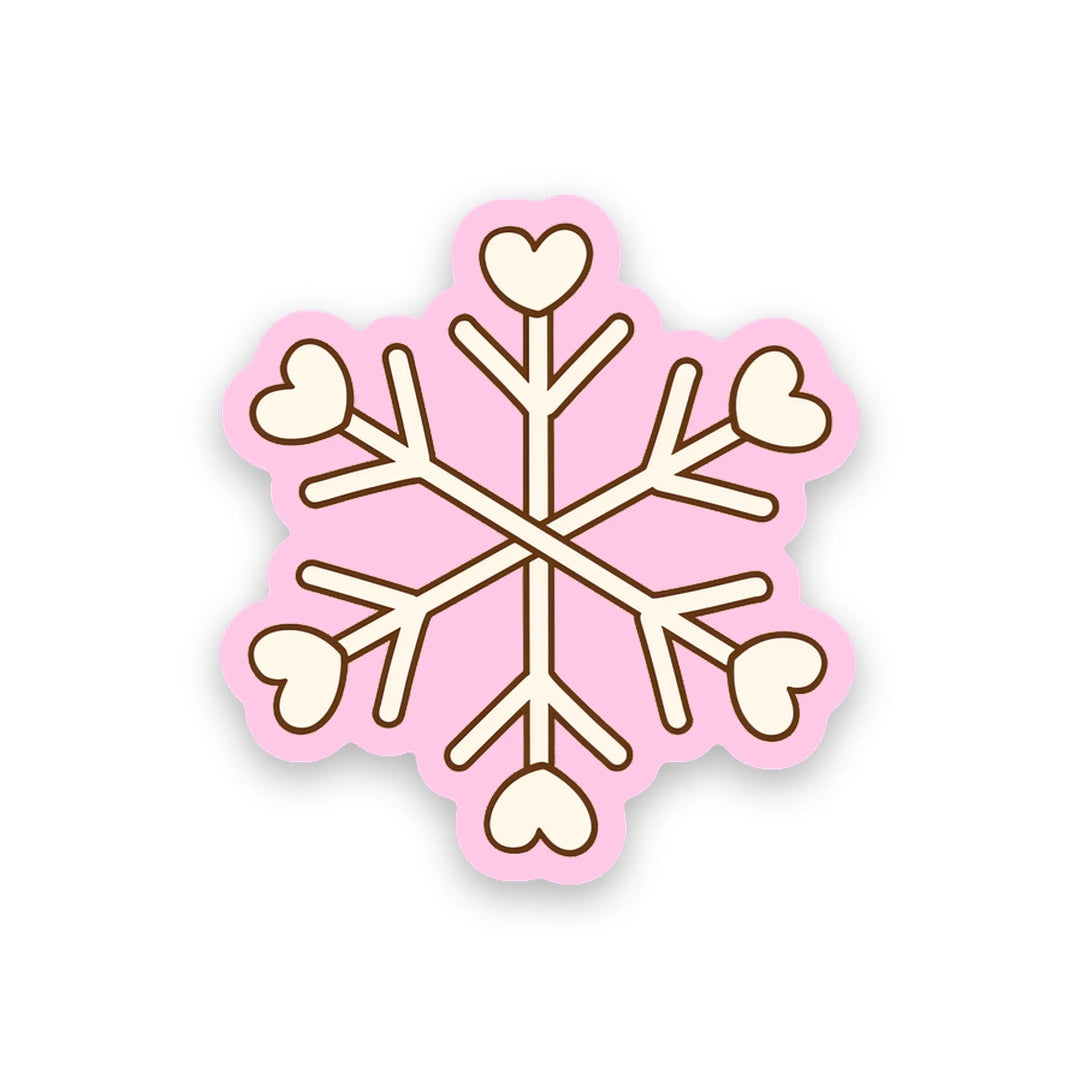 Cute pastel snowflake with heart shaped details sticker sticker