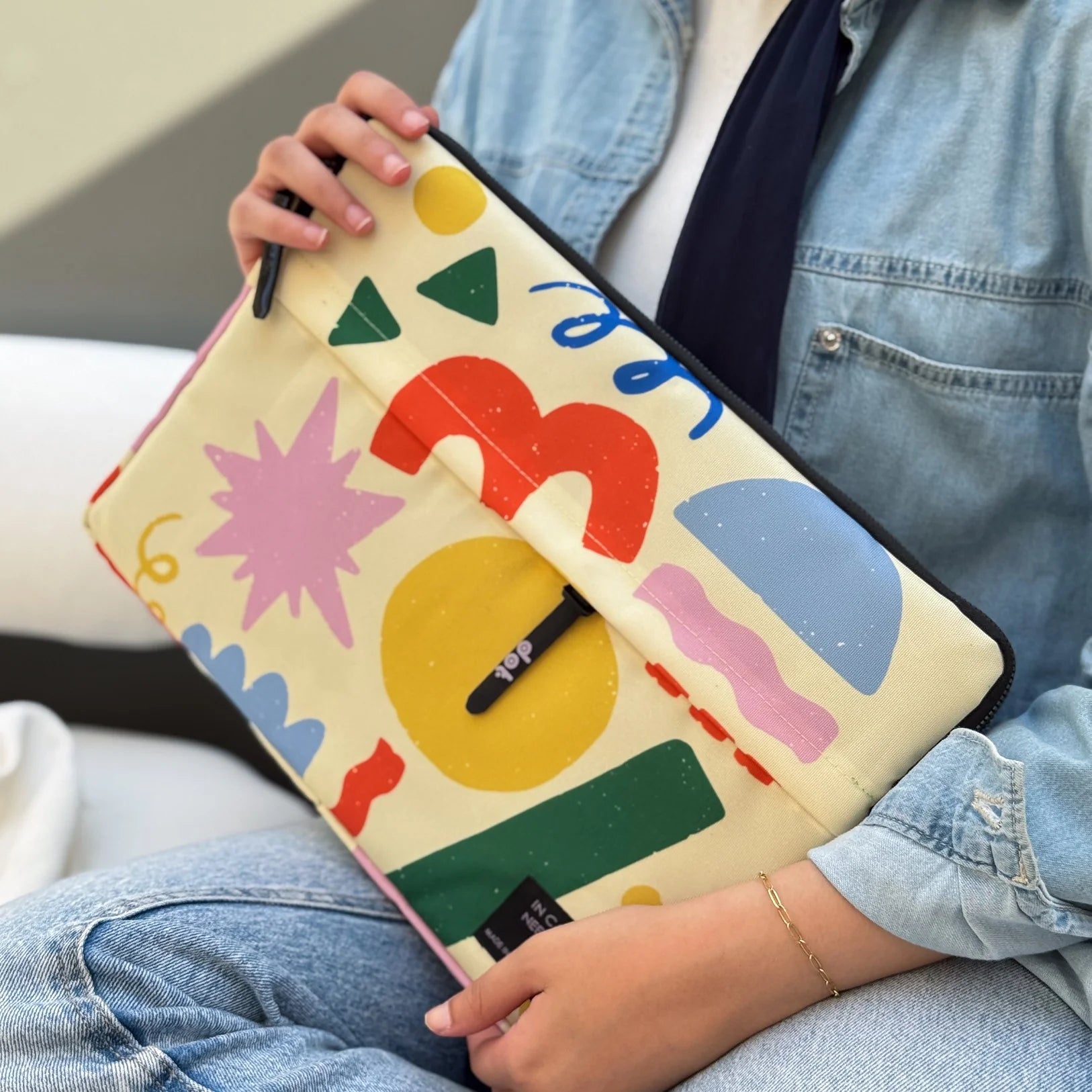 Shape symphony in yellow 13 inch Laptop Sleeve